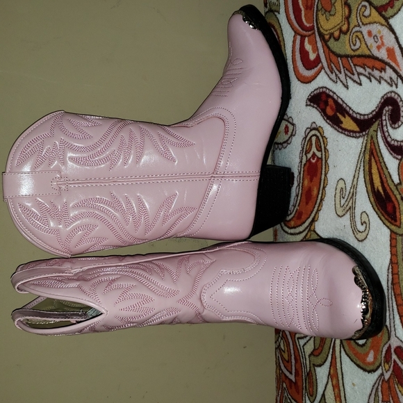 💘💘SOLD💘💘 SMOKY MOUNTAIN NWOT PINK BOOTS GIRLS KID COWGIRL PINK WESTERN BOOTS - Picture 4 of 11
